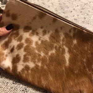 Cowhide wristlet